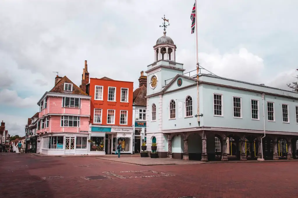 An empty market square in Faversham.