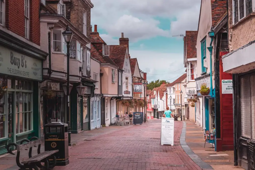 Quirky shopfronts in Faversham.