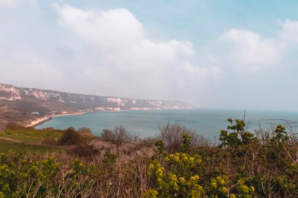 Cliffside view on the England Coast Path.