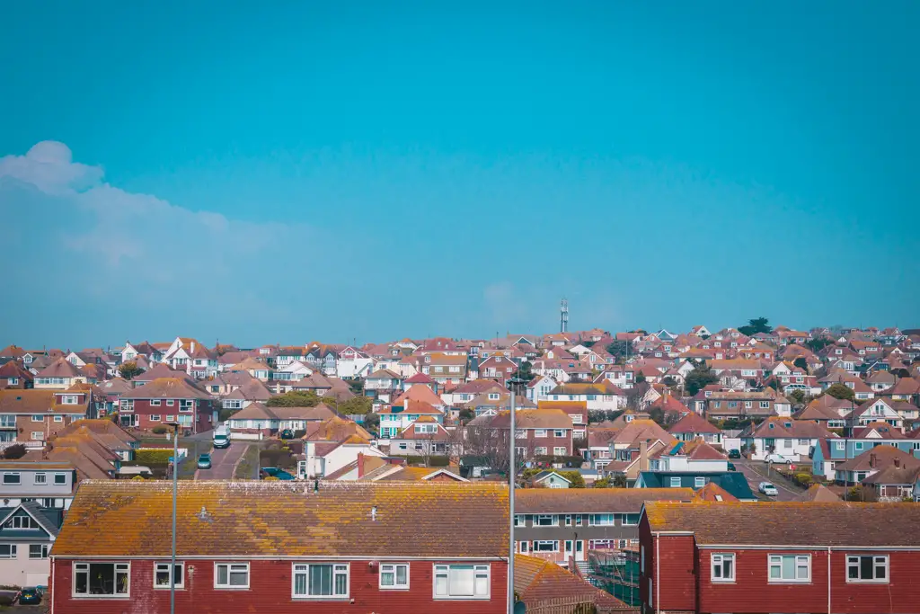 Village rooftops on the south east coast path.