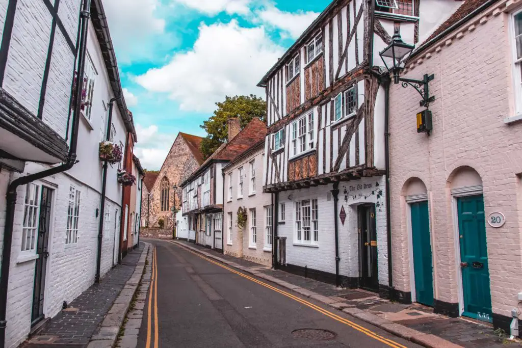 A historic residential street in Sandwich.