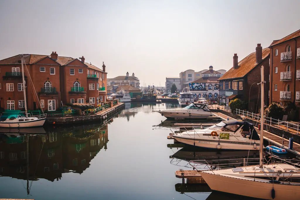 The boats docked in Brighton marina.