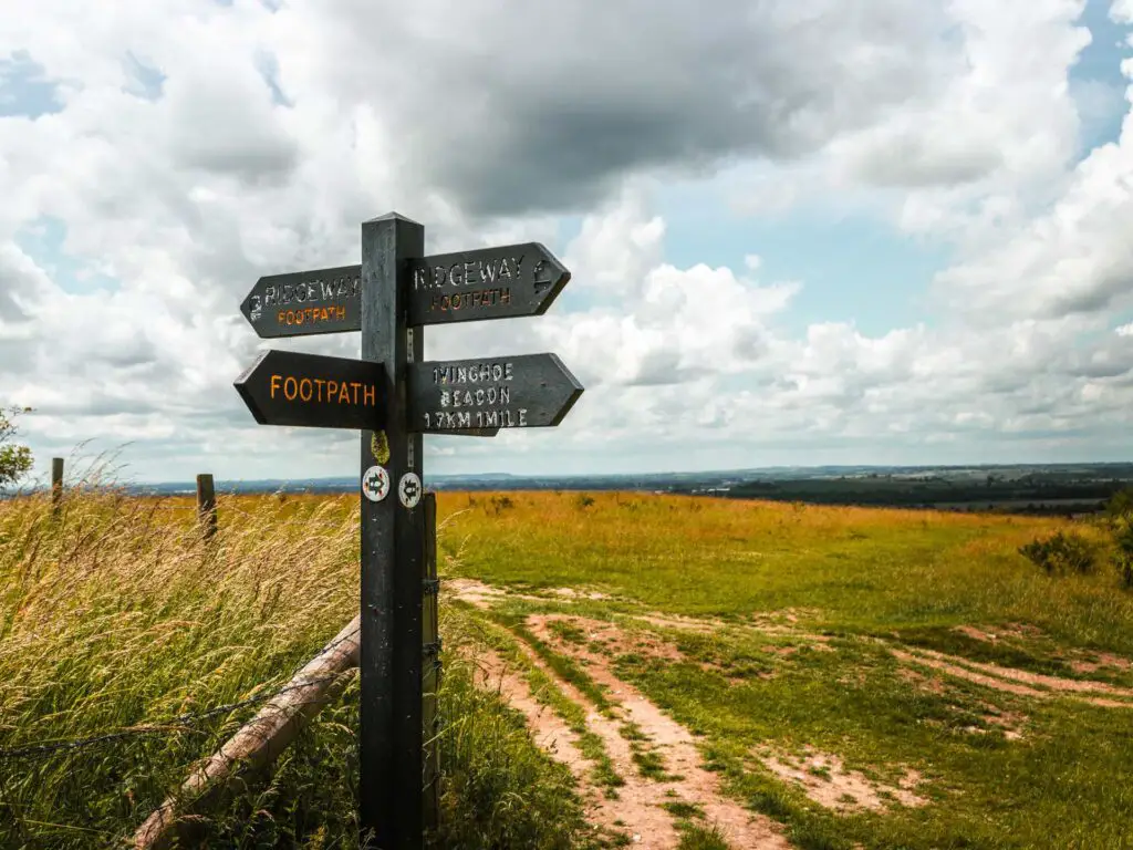 Signage along the Ashridge Drovers circular walk.