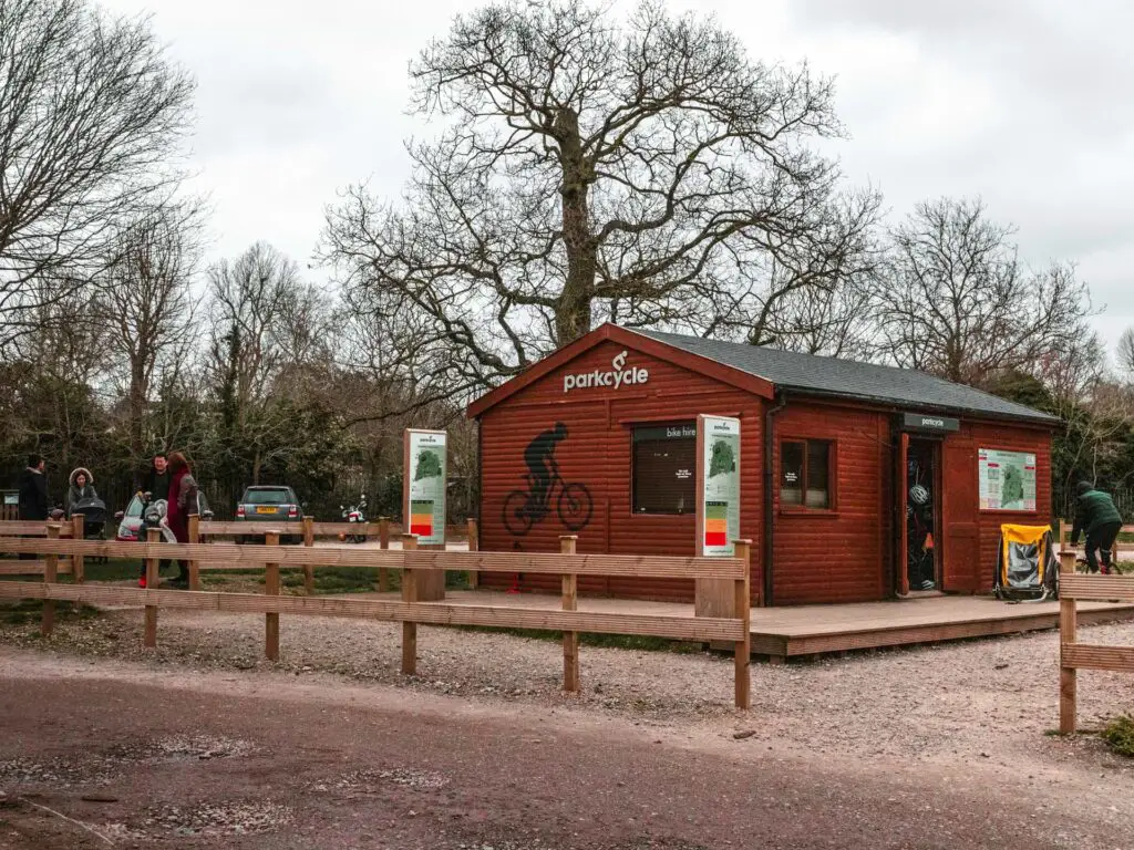 A bike rental place in Richmond Park.