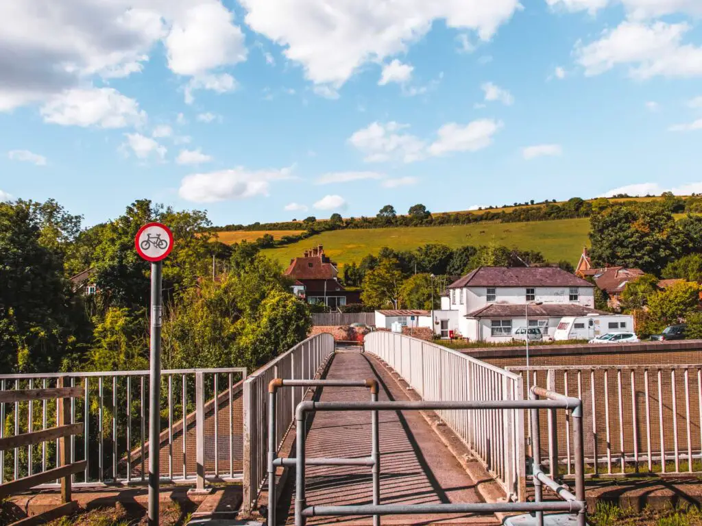 The bridge leading over to the village of Pyecombe. 