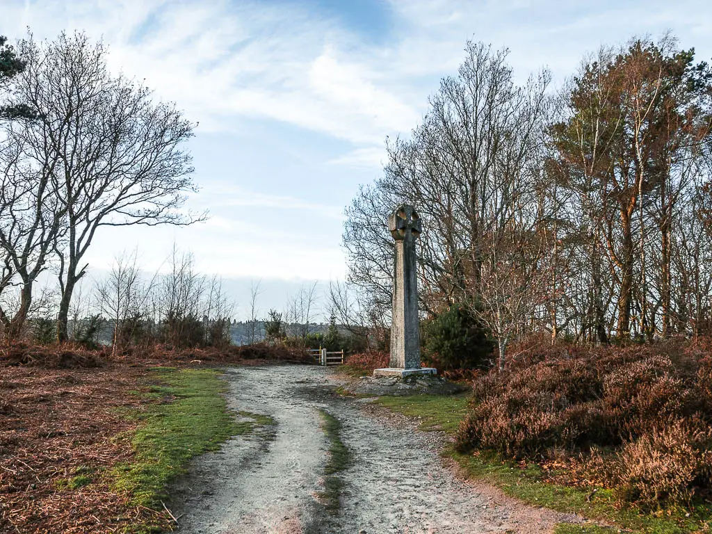 A path leading to the Celtic Cross on Gibbit hill