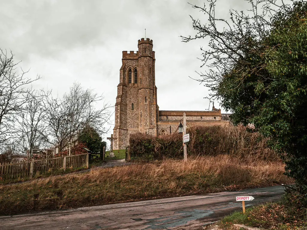 A church on the other side of the road just before the walk up Balcombe Hill.