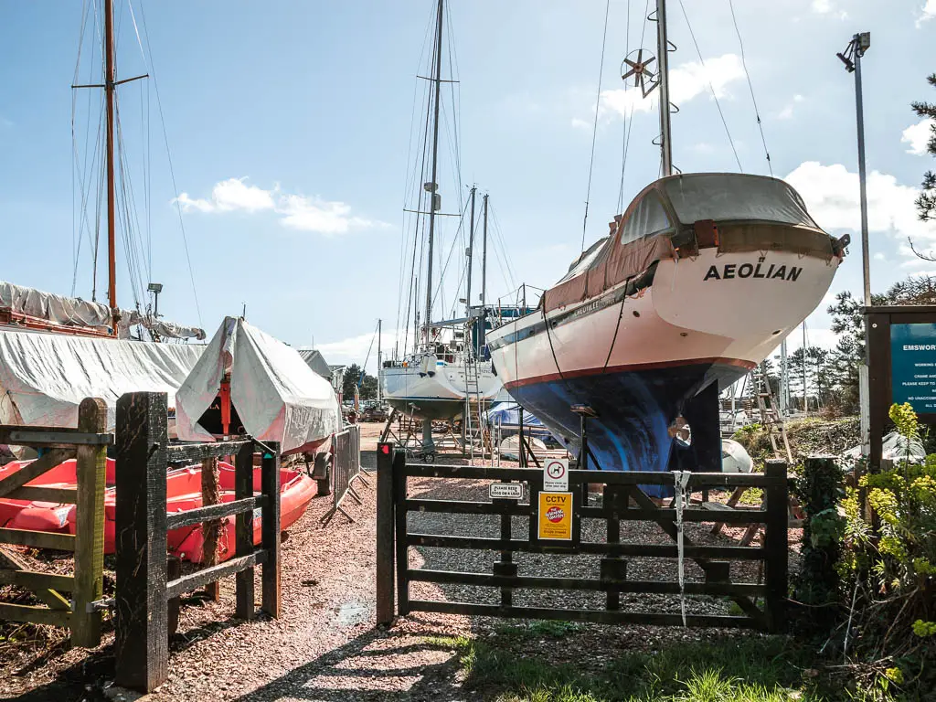 A boat yard on the walk towards Thorney Island.