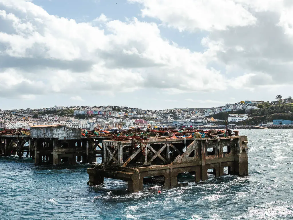 Looking across Brixham Harbour to the colourful homes on the other side.