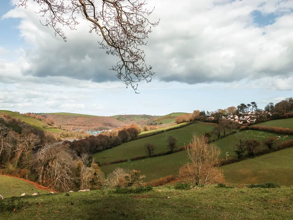 Looking through the valley with underling hills on the walk from Dittisham back to Dartmouth. 