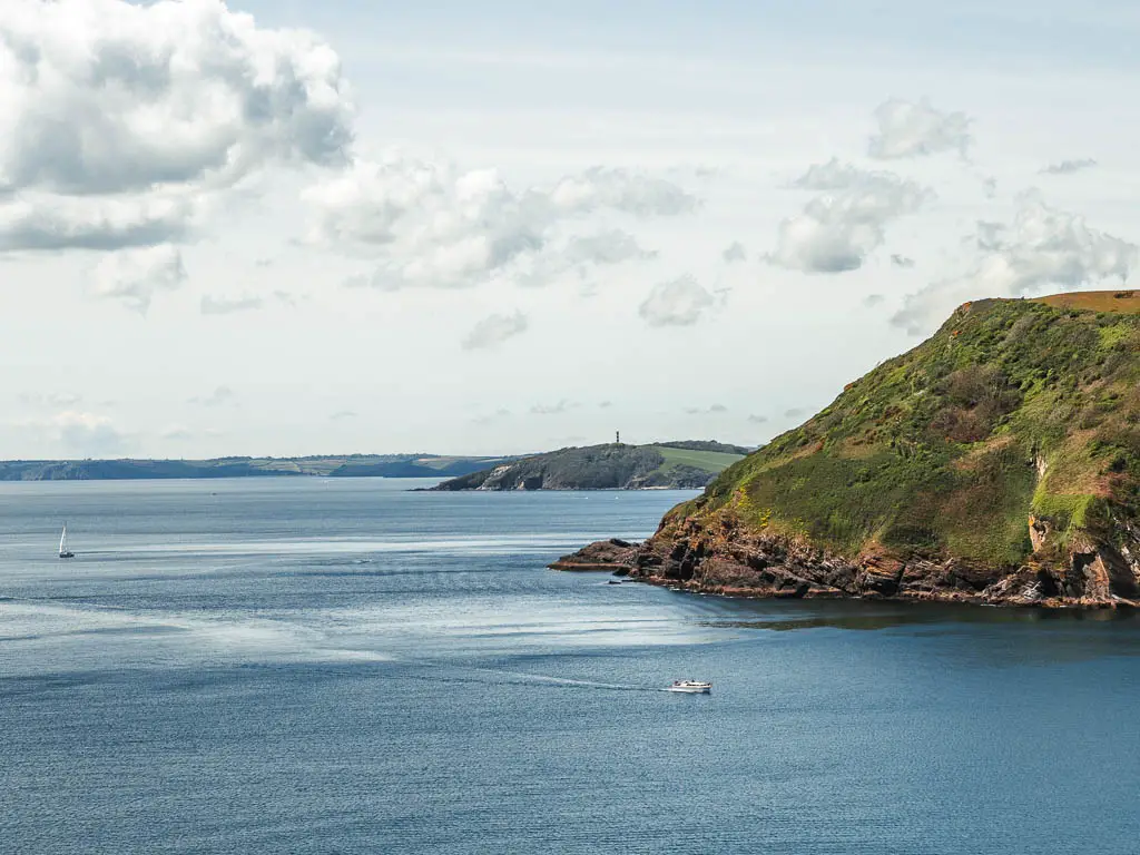 Looking across the sea to two peninsulars in the distance.