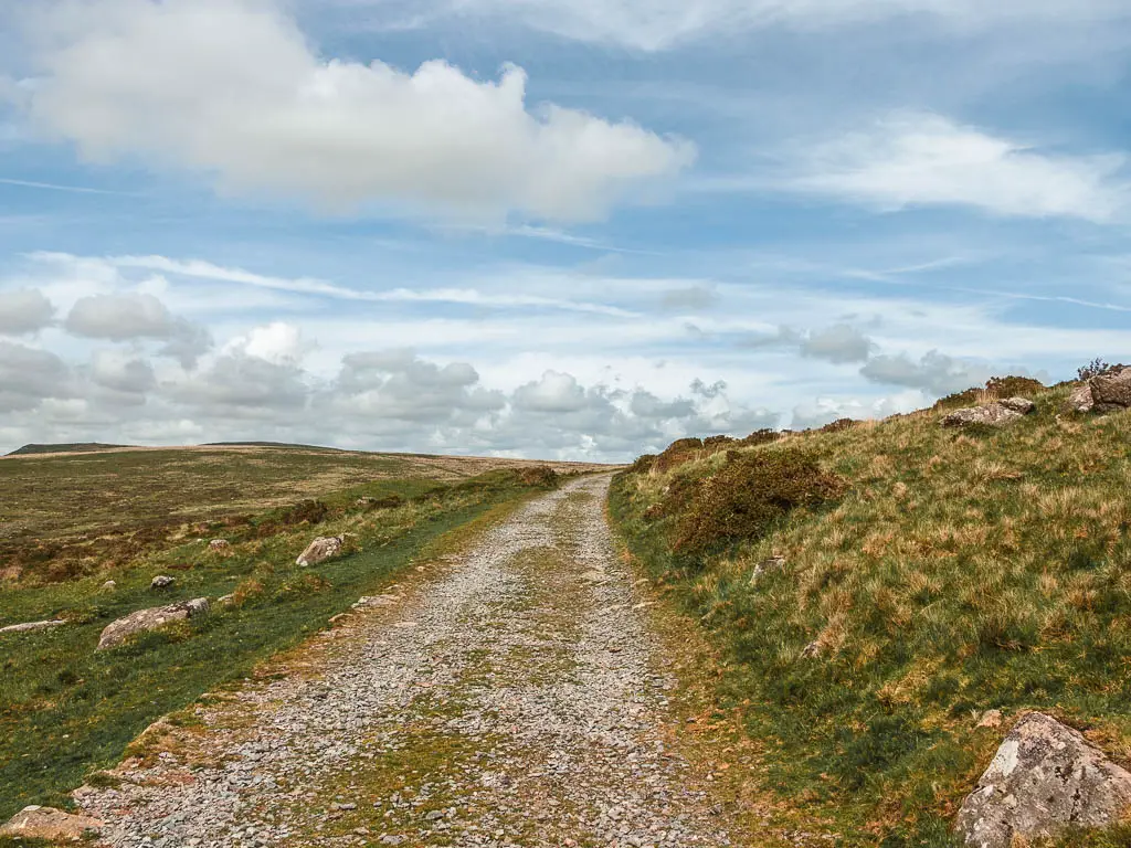 The gravel Redlake Tramway on the walk back to Ivybridge.