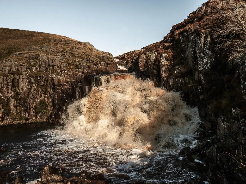 Water cascading down the rocks at Cauldron snout.