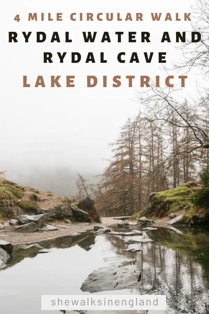 Rydal water and cave circular walk guide in the Lake District National Park.