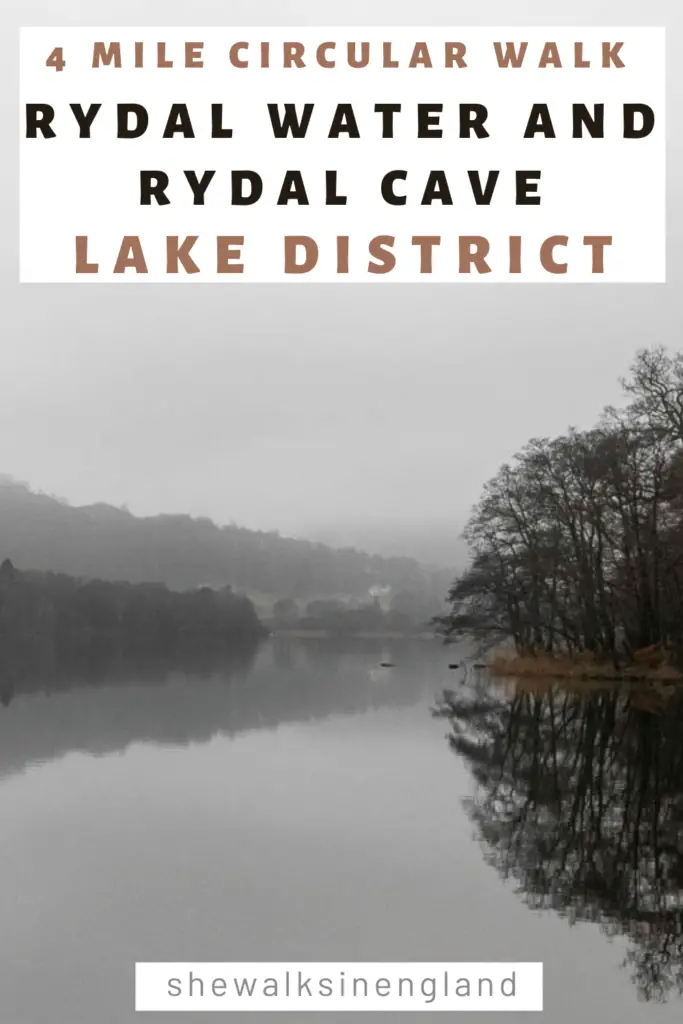 Rydal water and cave circular walk guide in the Lake District National Park.