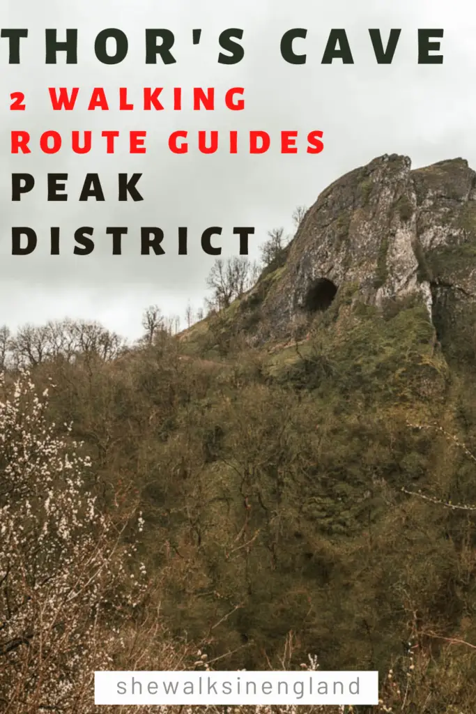 Thor's Cave walk route guide in the Peak District.