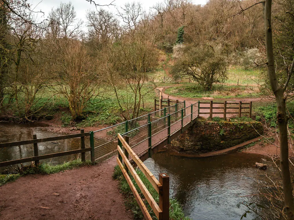 A bridge running across the river.