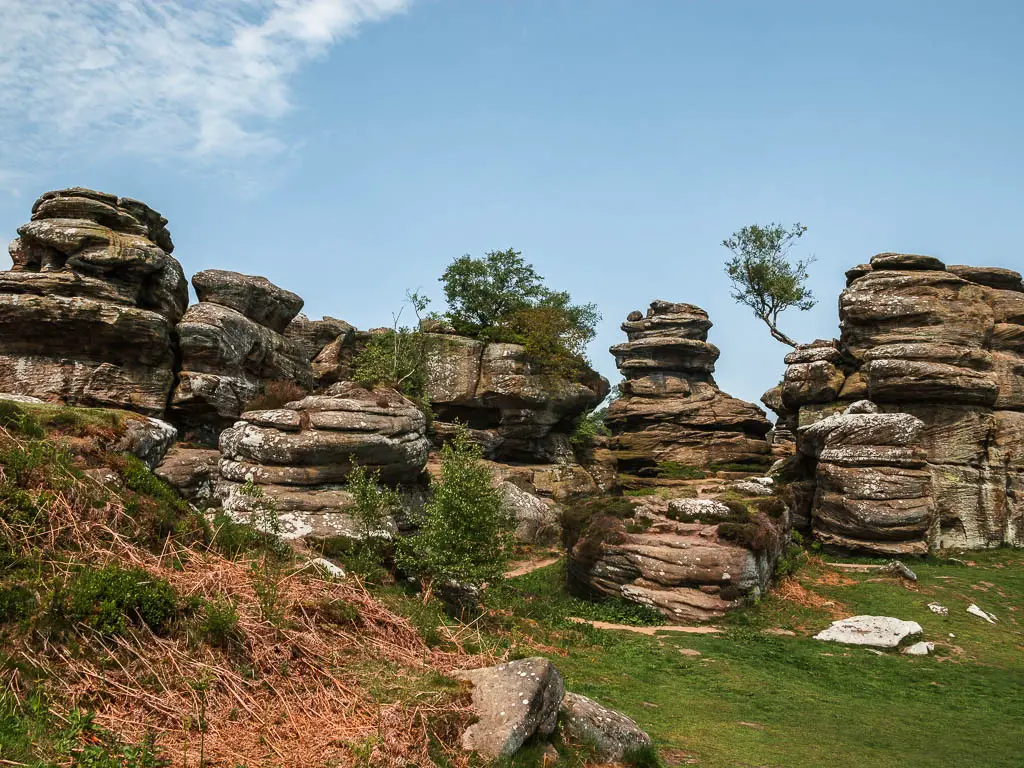 Brimham Rocks filling the screen, partway through the walk from Pateley Bridge.