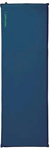 Therm-a-Rest Basecamp Self-Inflating Foam Camping Sleeping Pad, WingLock Valve, Adult, Regular - 20 x 72 Inches, Poseidon Blue