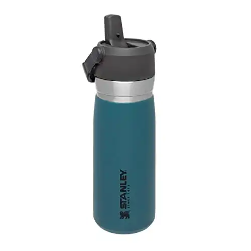 Stanley IceFlow Stainless Steel Water Bottle with Flip Straw 0.65L / 22OZ Lagoon – Leakproof Insulated Water Bottle - Keeps Cold for 12+ Hours - BPA-Free Thermos Flask - Dishwasher Safe