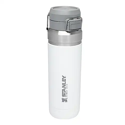 Stanley Quick Flip Stainless Steel Water Bottle 1.06L / 36OZ Polar – Leakproof Insulated Water Bottle - Push Button Locking Lid - BPA-Free Thermos Flask - Cup Holder Compatible - Dishwasher Safe