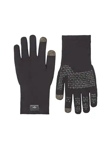 SEALSKINZ Unisex Waterproof All Weather Ultra Grip Knitted Glove - Black, Small