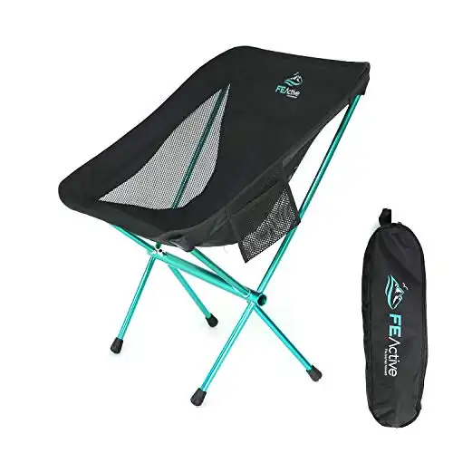 FE Active Folding Camping Chair - Compact, Lightweight & Portable Outdoor Chair. Great Camping Chairs for Adults & Kids. Ideal Travel, Backpacking, Fishing & Beach Gear | Designed in Calif...