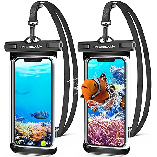 UNBREAKcable Waterproof Phone Case, 2-Pack IPX8 Universal Waterproof Phone Pouch Dry Bag for iPhone 15 14 13 12 11 Pro Max XR X XS SE 2022 8 Plus Samsung S23 S22 Ultra S21Huawei P60 Mate 60 up to 7&qu...