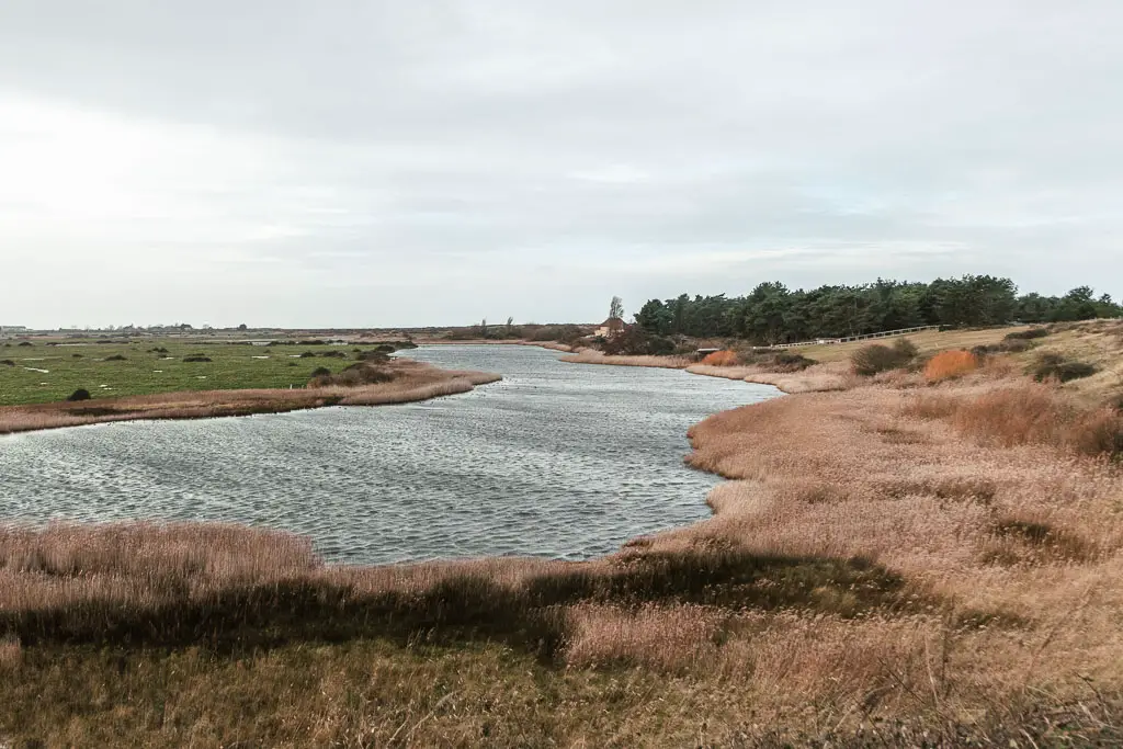 A river curving through the marshes, when walking between Hunstanton and Burnham Overy Staithe.