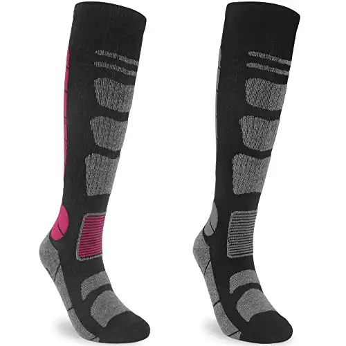 2 Pairs Unisex Merino Wool Ski Socks
