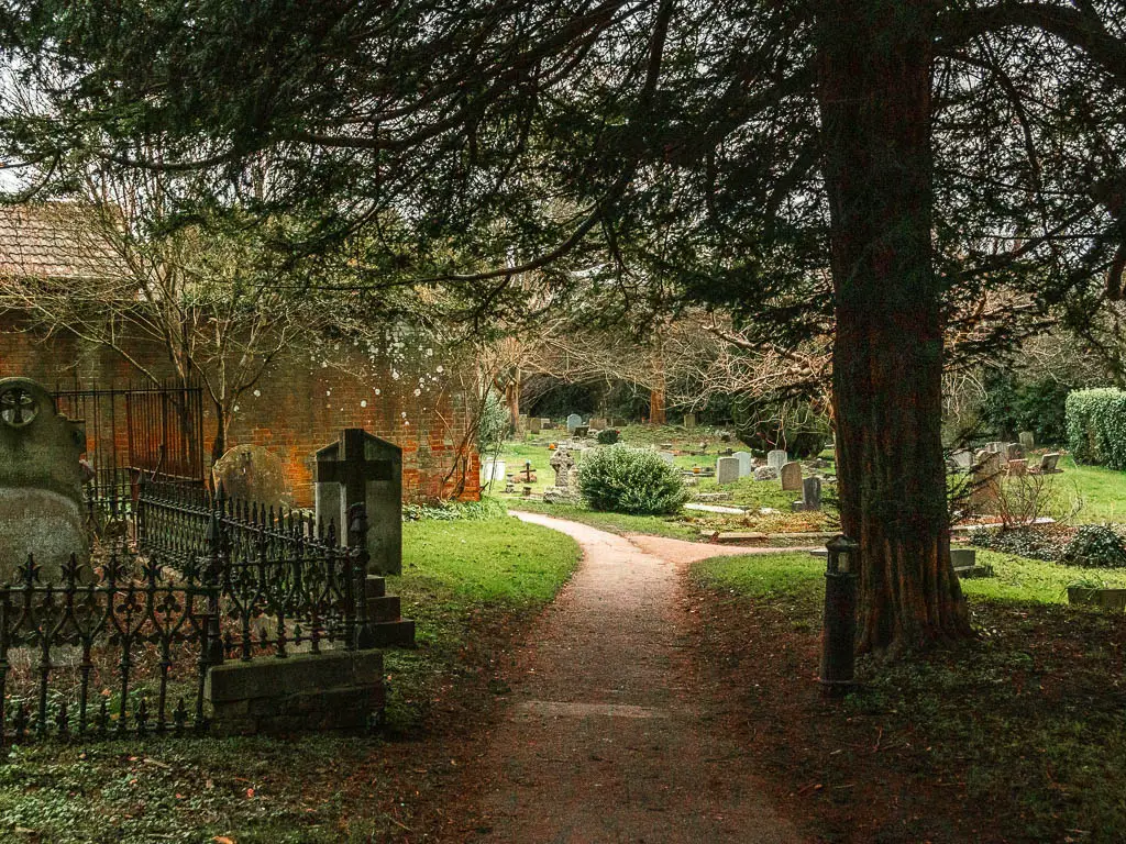 A path leading through a graveyard in Otford.