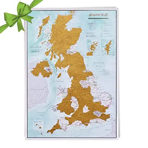 UK Map Scratch off Poster