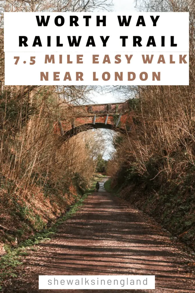 Worth Way Railway trail, a 7.5 mile easy walk near London.