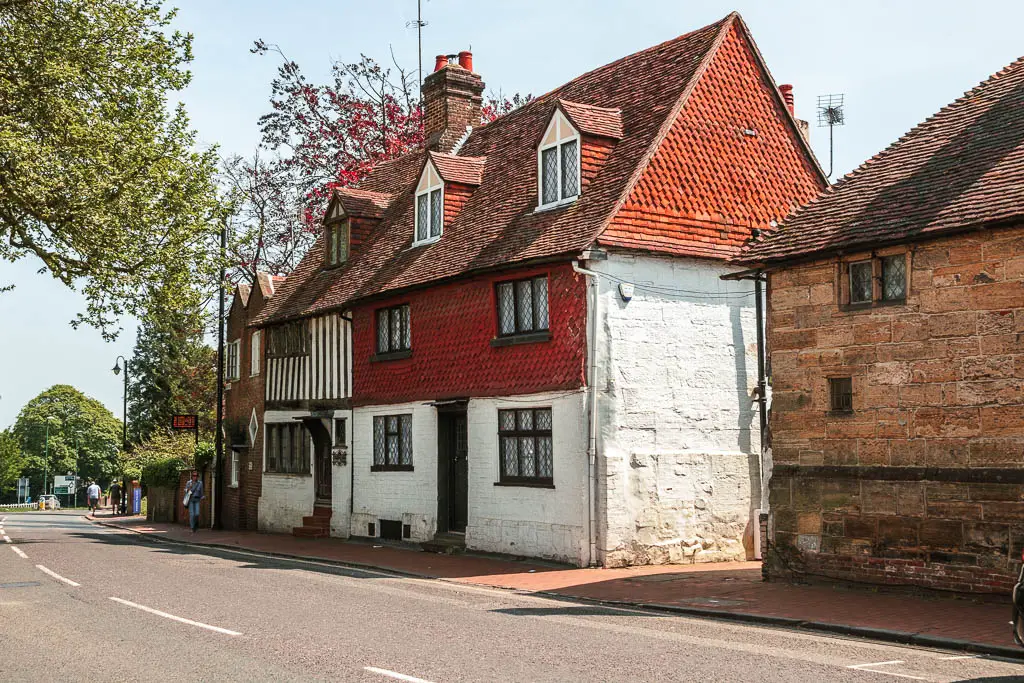 Medieval houses lining the street in East Grisntead. 